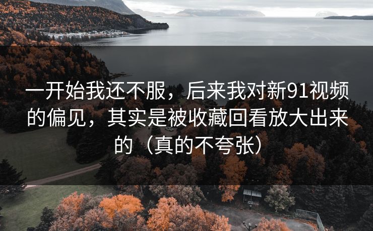 一开始我还不服，后来我对新91视频的偏见，其实是被收藏回看放大出来的（真的不夸张）